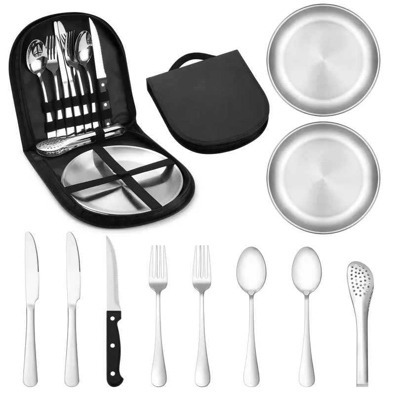 Outdoor Camping Warehouse - 10 Piece Stainless Steel Picnic Set