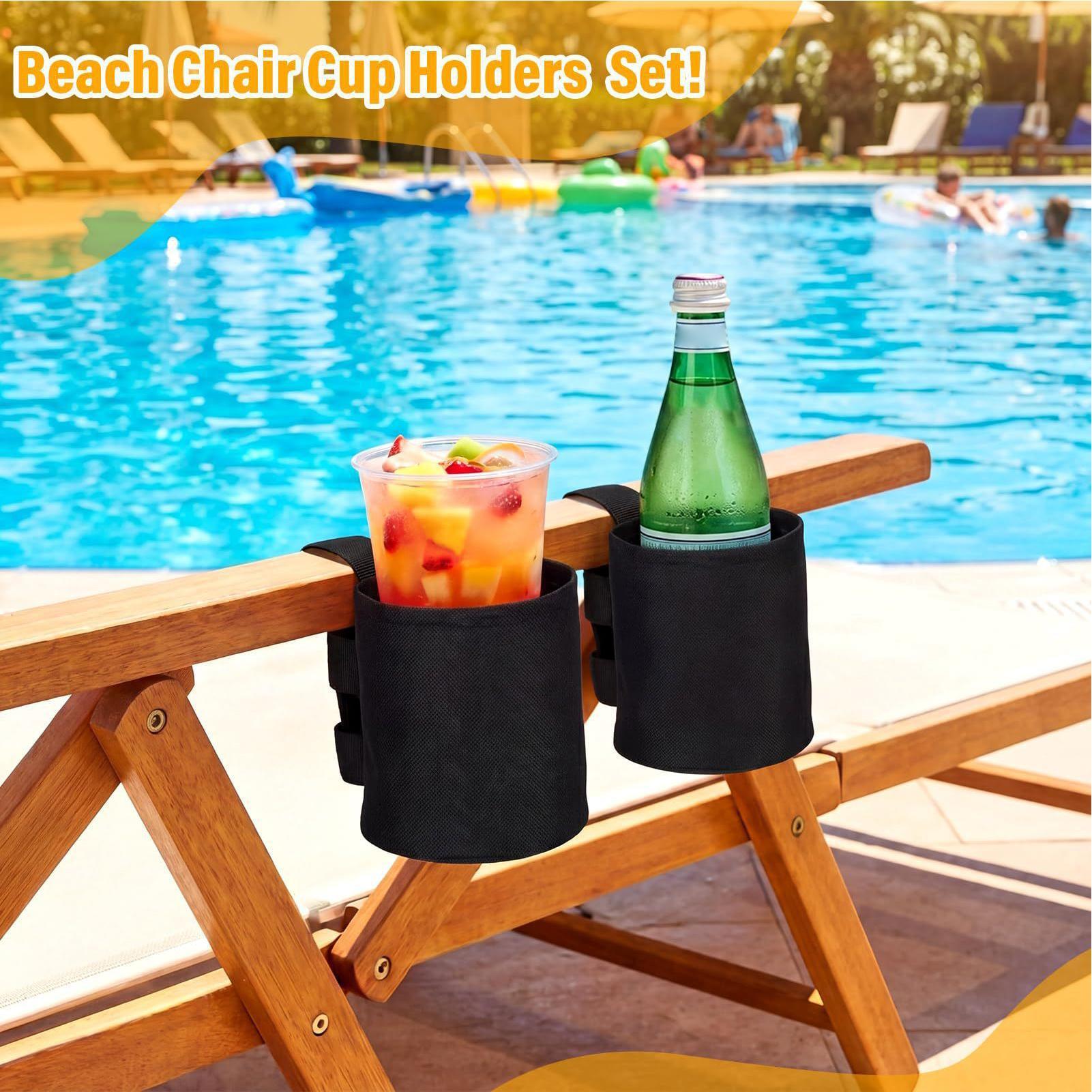 Outdoor Camping Recliner Chairs - Universal Water Bottle Holder Portable Cup