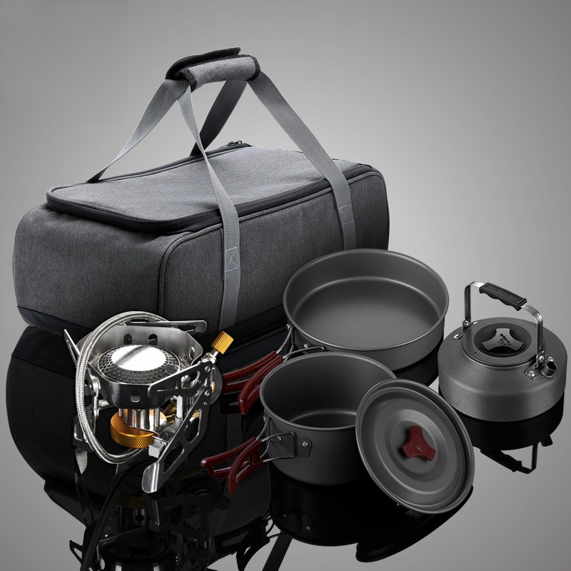 Outdoor Gas Stove - Portable Split Gas Stove Cookware Set