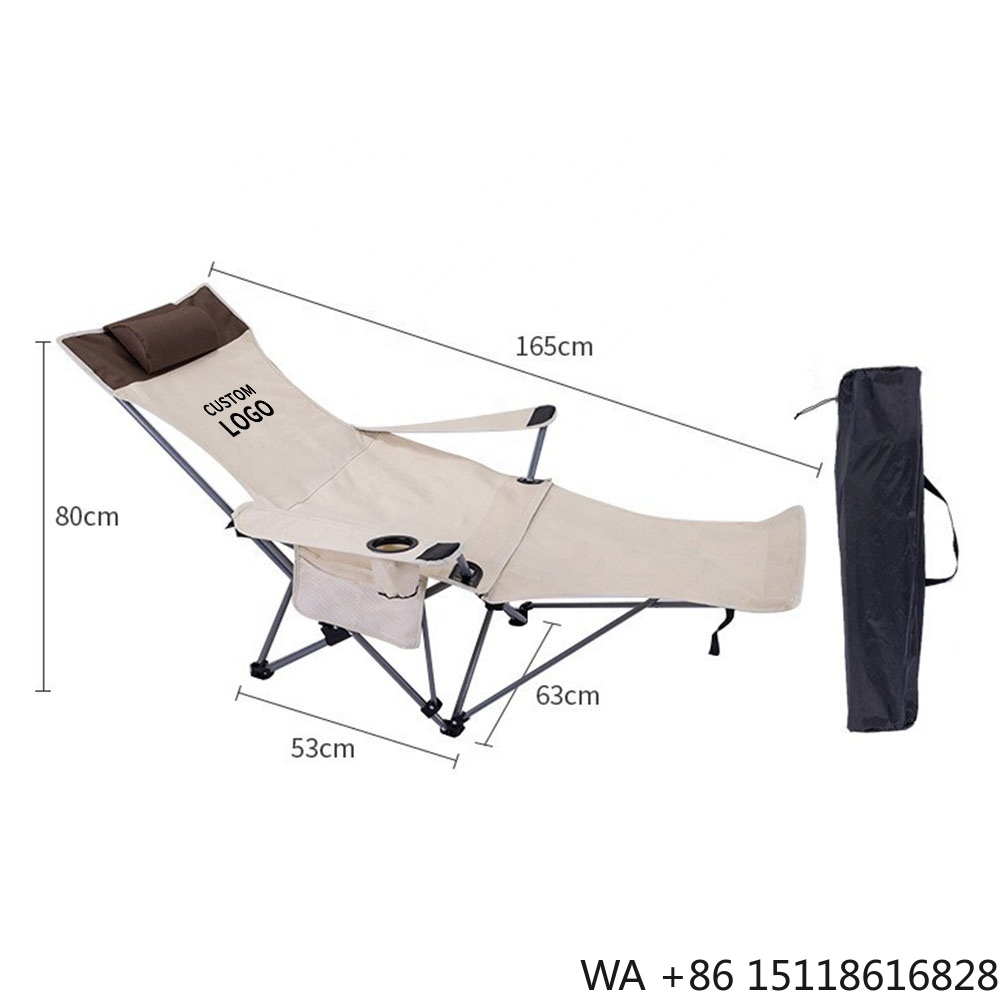 Outdoor Camping Recliner Chairs - Portable Folding Reclining Chair Lightweight Adjustable