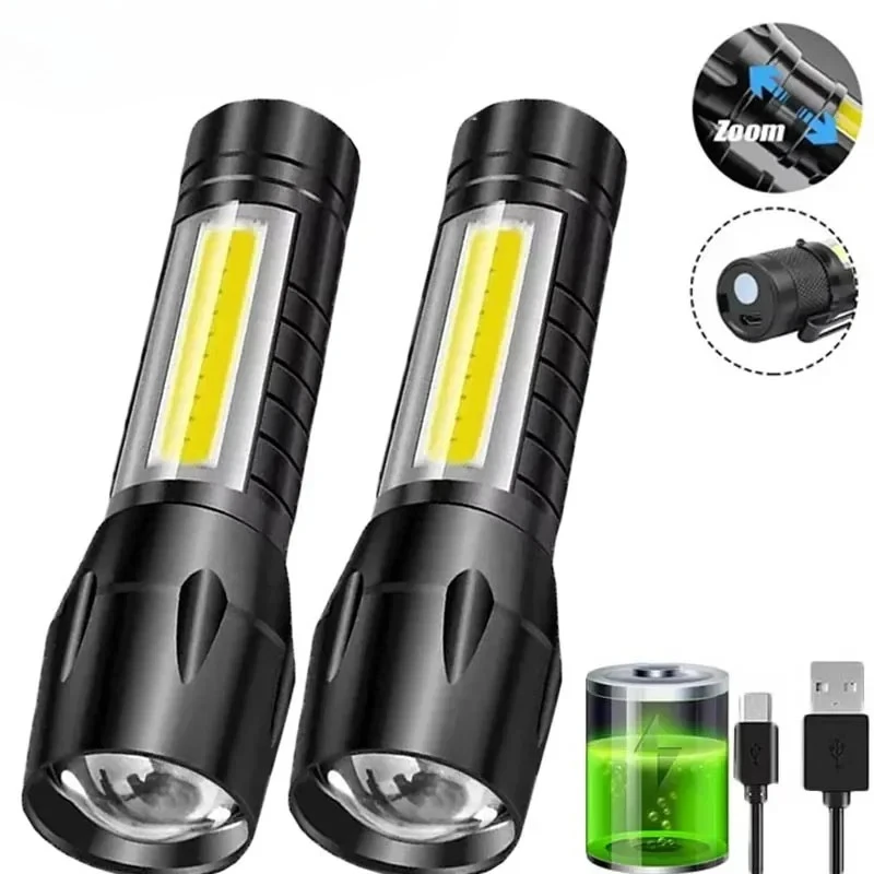 Outdoor Camping Lampe - Portable COB+LED Camping Light Flashlight USB