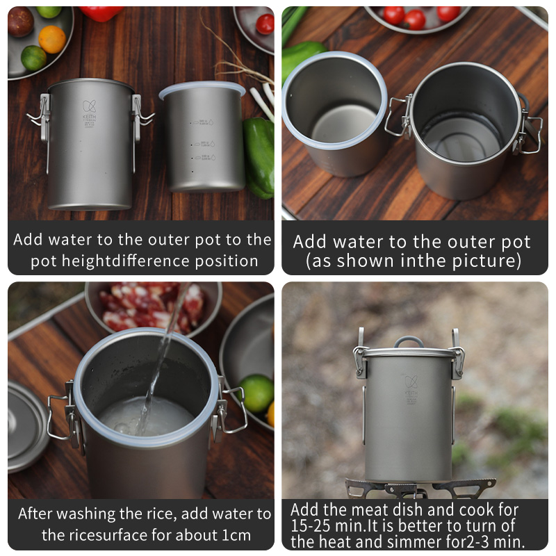 KEITH Pure Titanium Rice Cooke - Camp Cooking Set 评论和价格