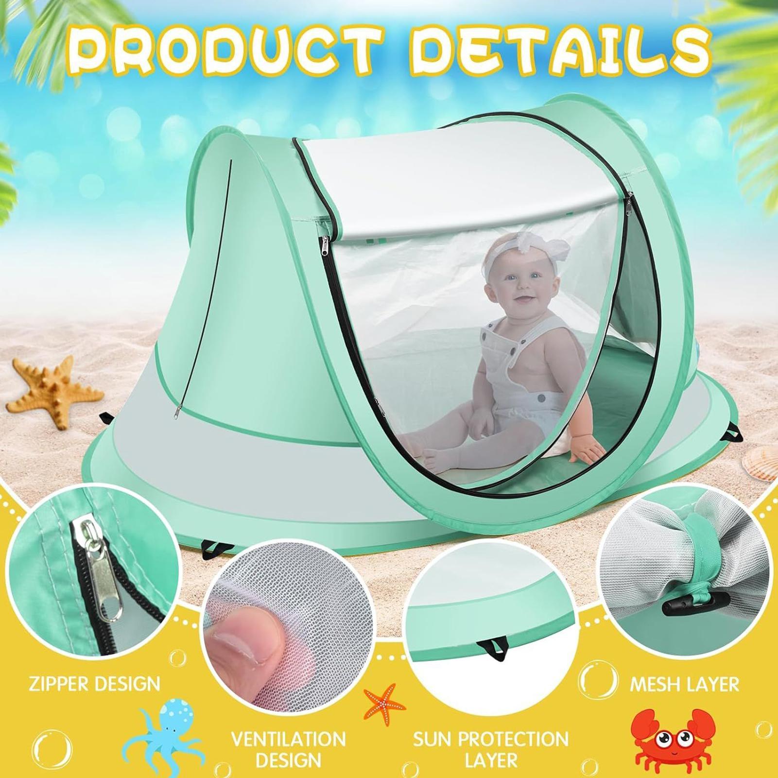 Toddler Beach Tent Outdoor Bab - Outdoor Camping Automatic Quick Opening Tent 评论和价格