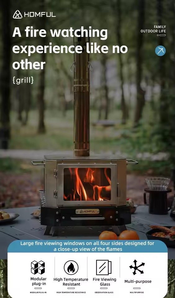 HOMFUL Portable Firewood Stove - Outdoor Camping Oven 评论和价格