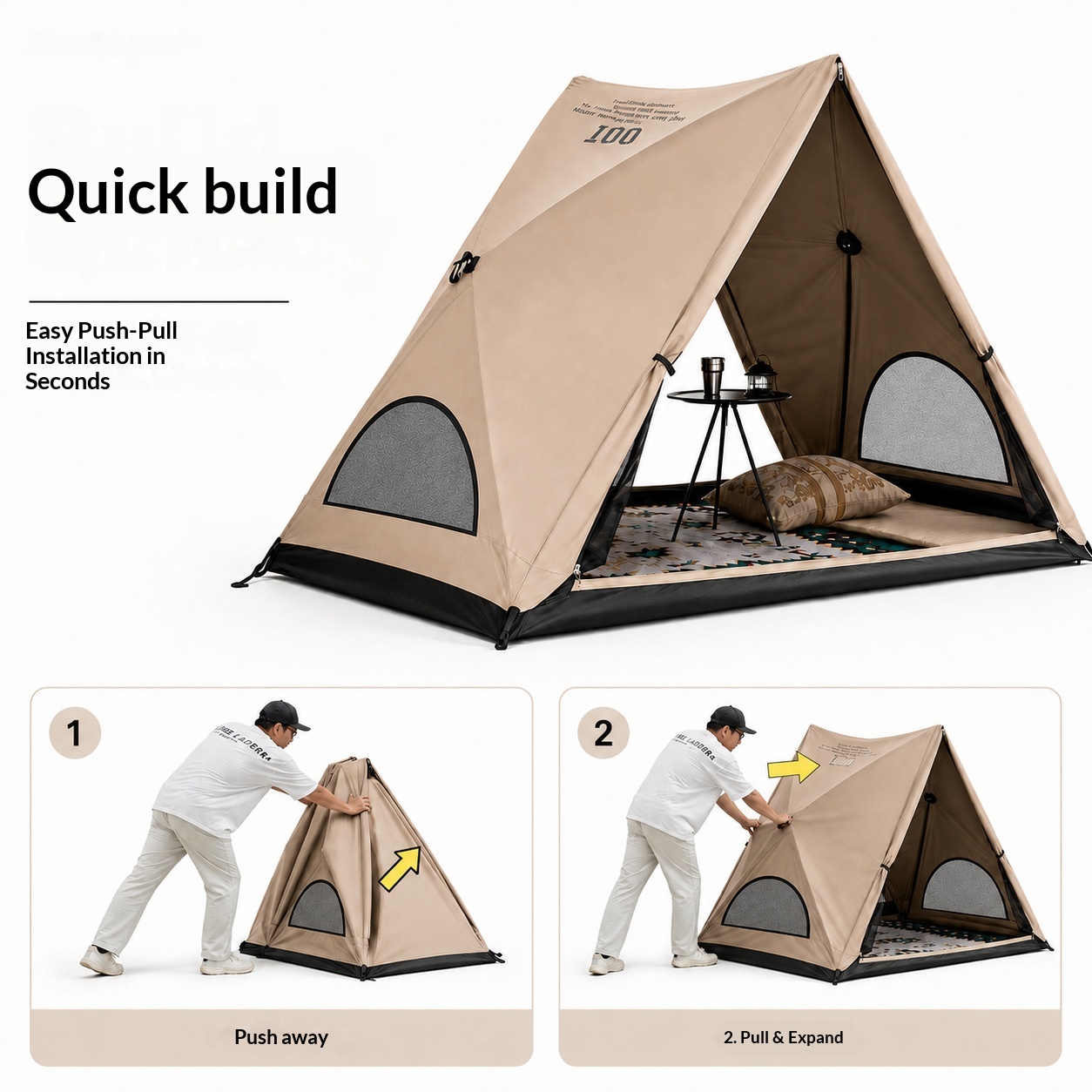 Automatic Triangular Tent, Out - Outdoor Camping Automatic Quick Opening Tent 评论和价格