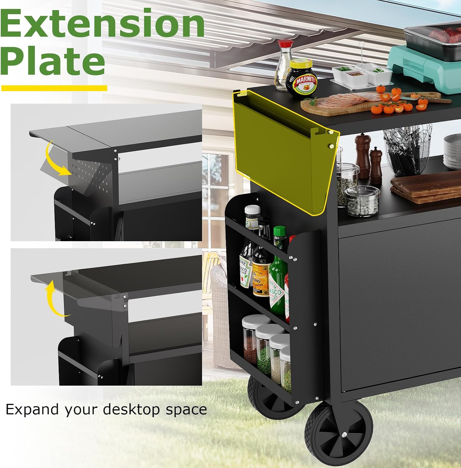 Outdoor Grill Cart Table With  - Outdoor Camping Bbq 评论和价格