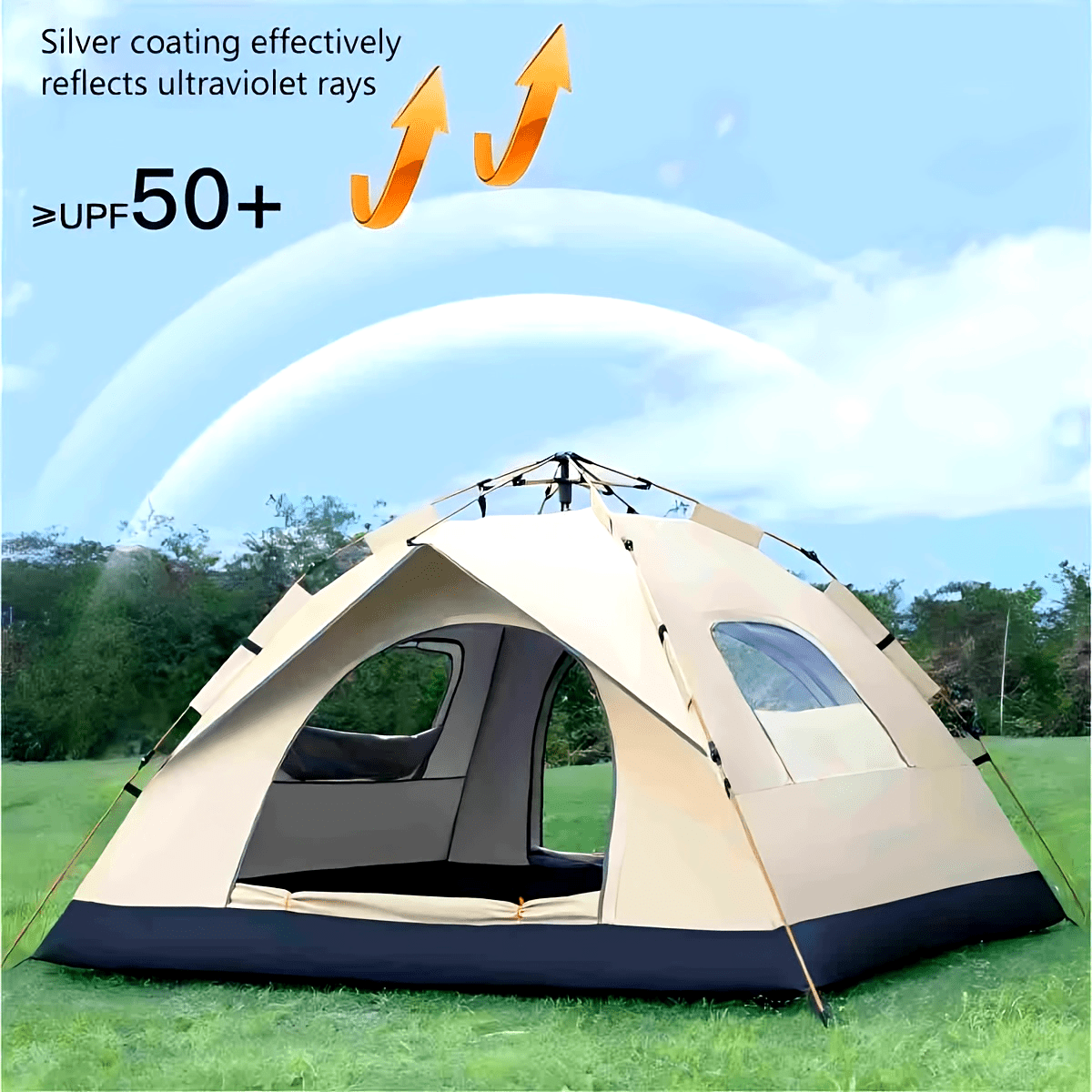 Automatic Quick Open Silver Co - Outdoor Camping Automatic Quick Opening Tent 评论和价格