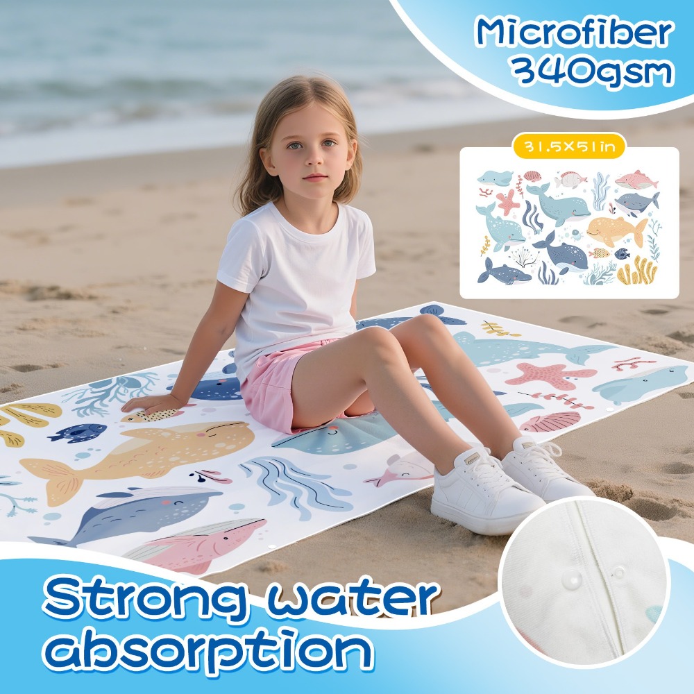 Cartoon Pattern Beach Towel Ki - Outdoor Camping Mat 评论和价格