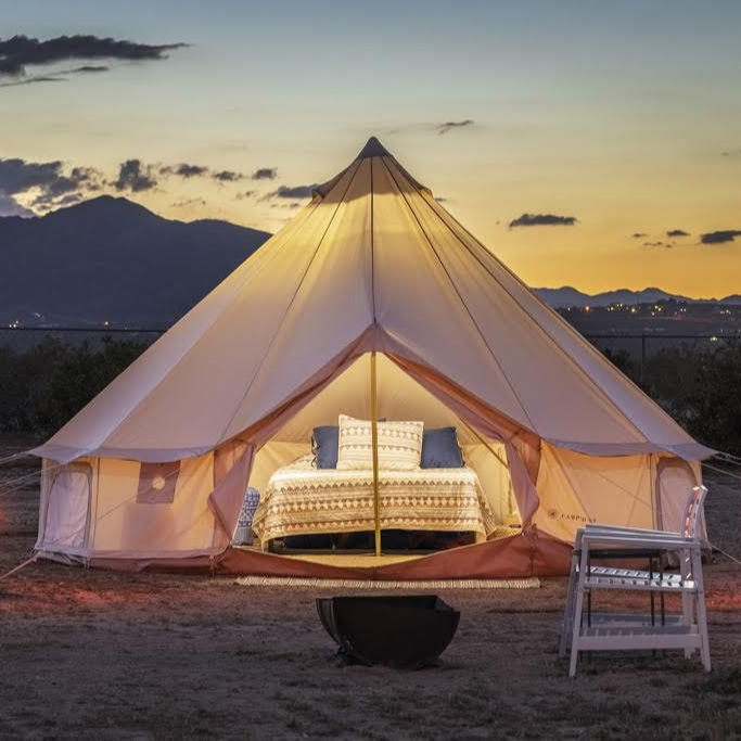 Canvas Bell Tent 4-Season Wate - Outdoor Camping And Glamping 评论和价格