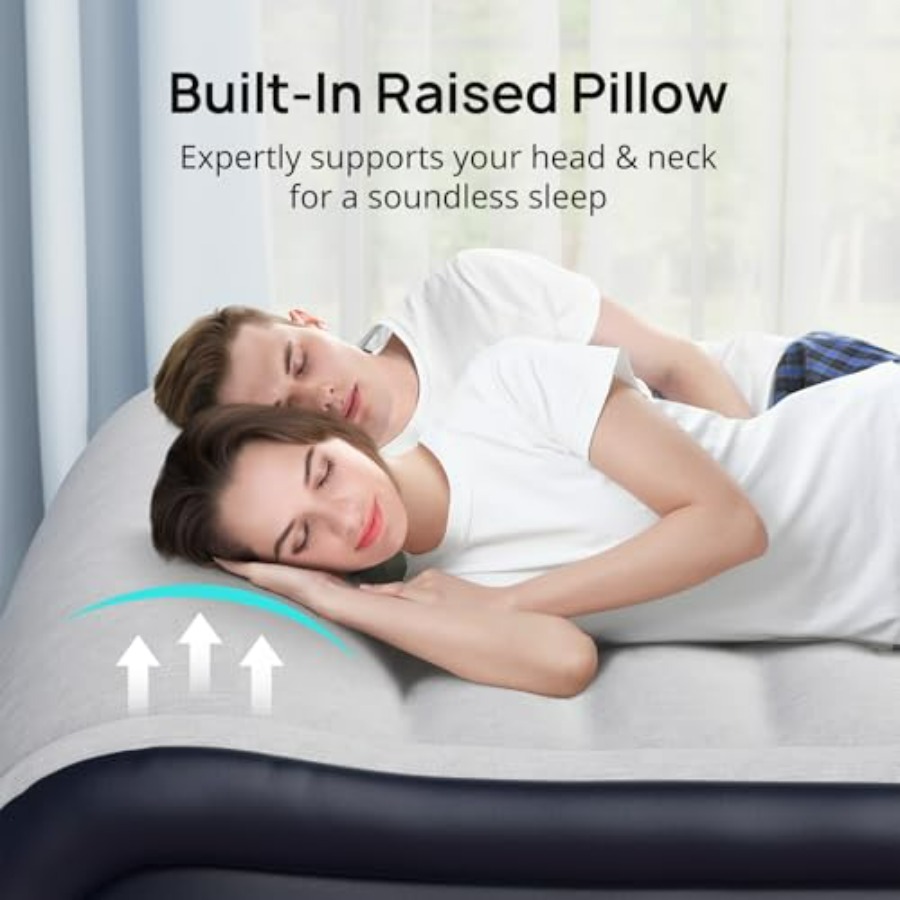 Queen Air Mattress with Built- - Camp Pillow Compressible 评论和价格