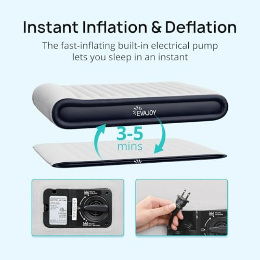 Queen Air Mattress with Built- - Camp Pillow Compressible 评论和价格