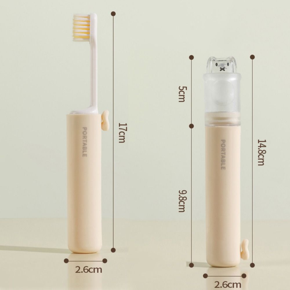 Cute 2-IN-1 Travel Toothbrush  - Travel Outdoor Camping Youtube 评论和价格