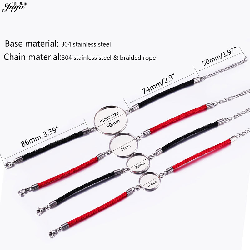 4pcs/lot 18-30mm Stainless Ste - Paracord Bracelet 评论和价格