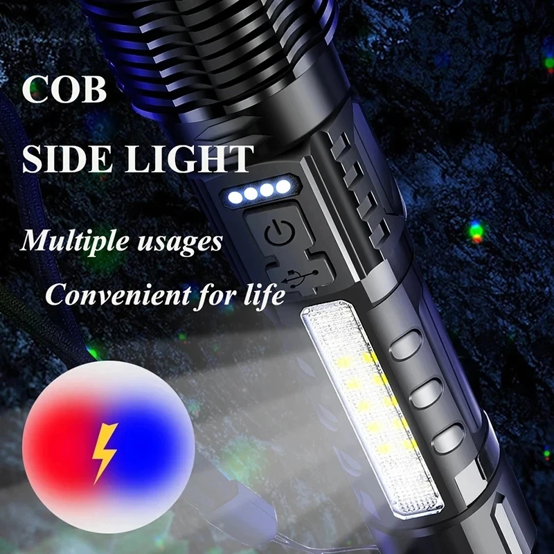 Powerful XHP50 LED Flashlight  - Outdoor Camping Lampe 评论和价格