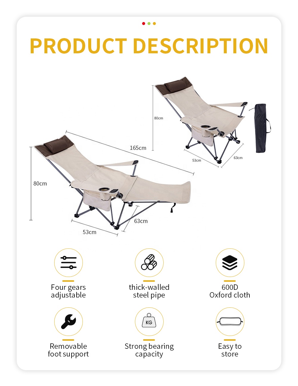 Portable Folding Reclining Cha - Outdoor Camping Recliner Chairs 评论和价格