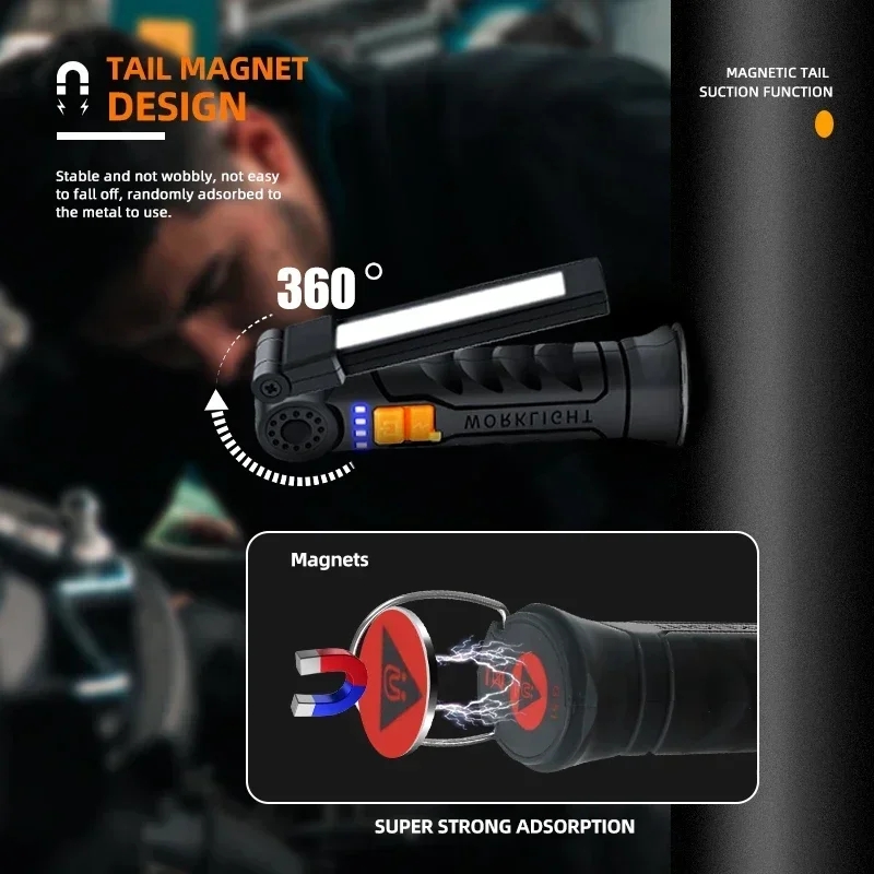 Portable COB LED Flashlight Re - Outdoor Camping Lampe 评论和价格