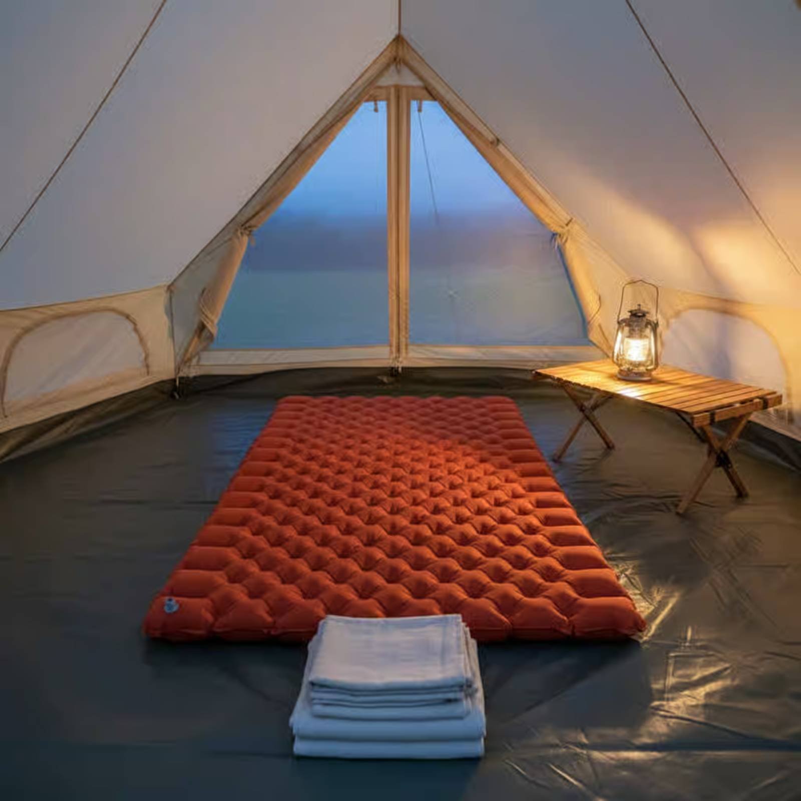 Inflatable Camping Mat Nylon T - Outdoor Camping Rug Waterproof 评论和价格