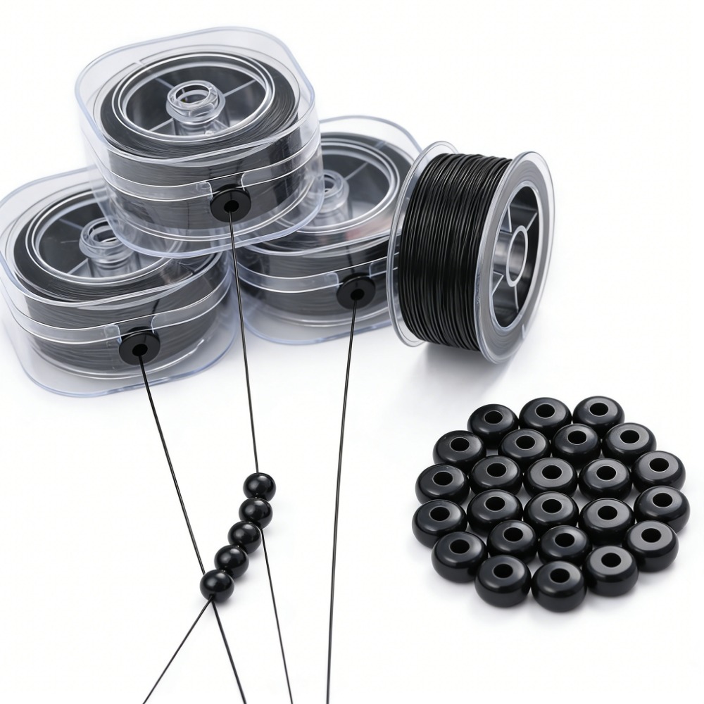 0.5-1mm Black Elastic Crystal  - Paracord Bracelet 评论和价格