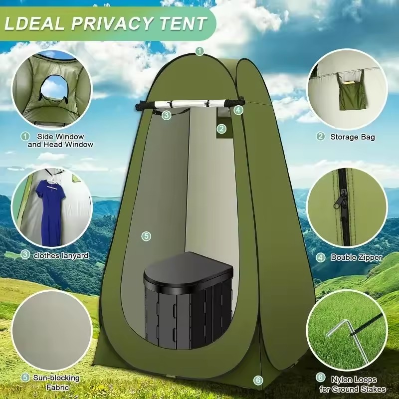 ‌Portable Pop-Up Toilet Tent P - Outdoor Camping Automatic Quick Opening Tent 评论和价格