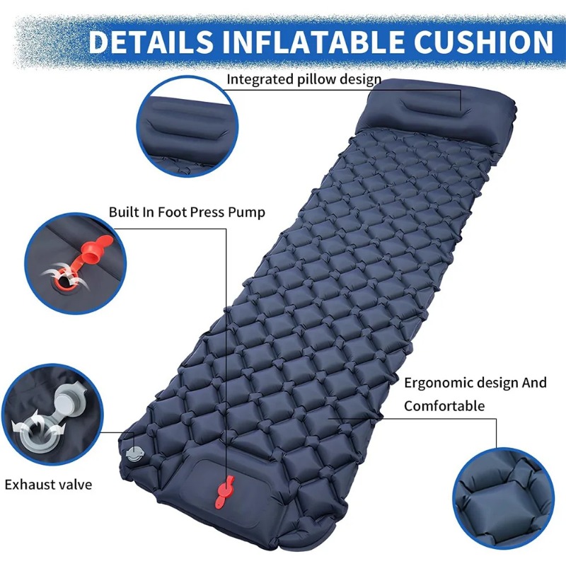 TPU Rhombus Inflatable Sleepin - Camp Pillow Compressible 评论和价格