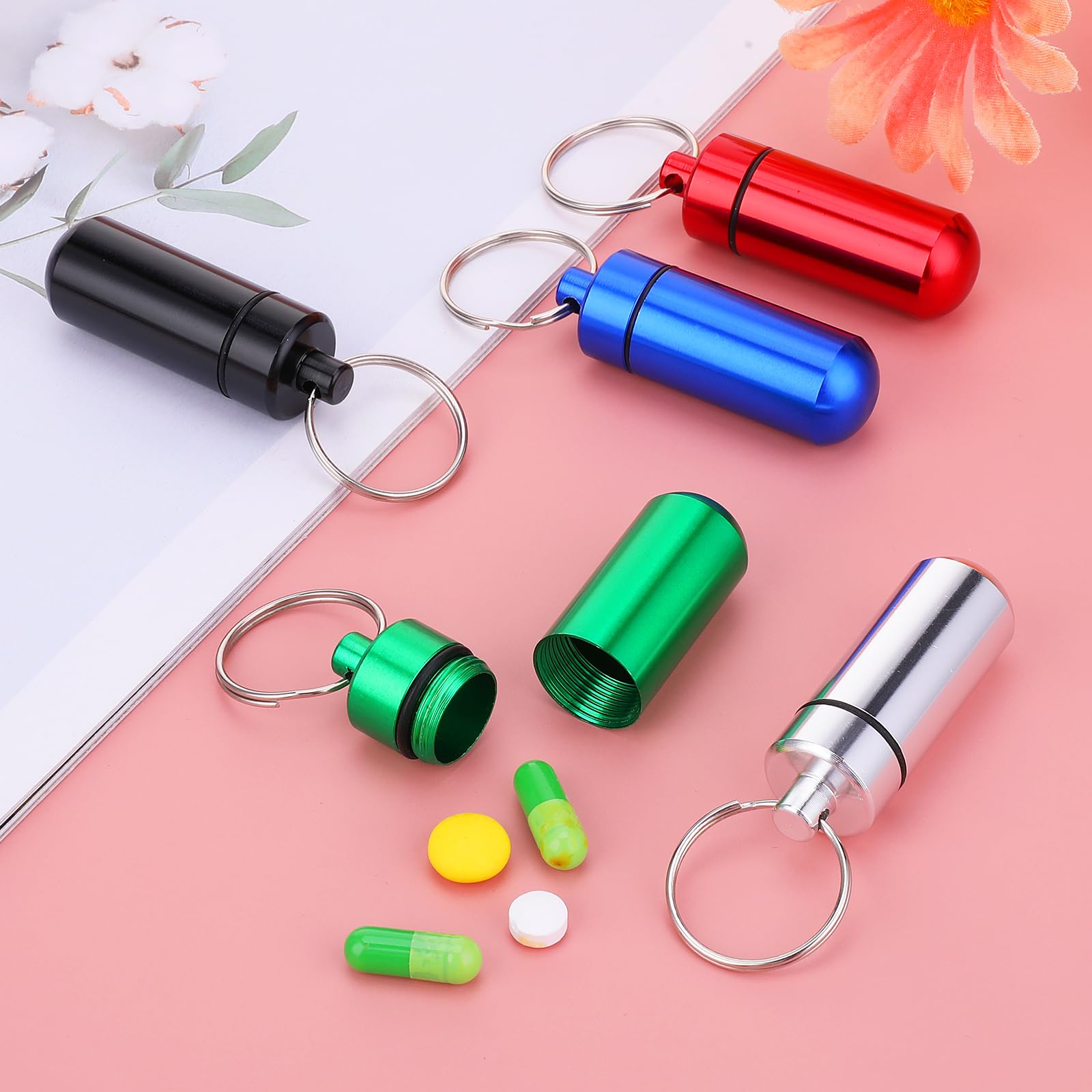 90Pcs Mini Pill Box Keychain W - Travel Outdoor Camping Youtube 评论和价格